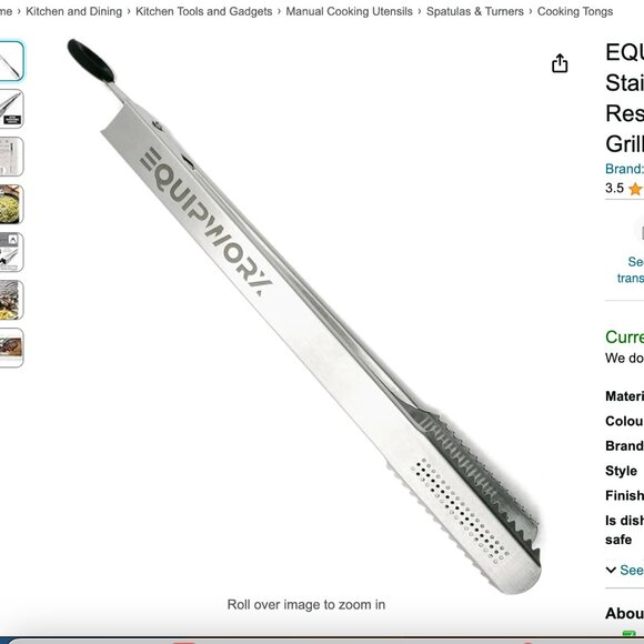EQUIPWORX Kitchen Tongs Multi-Purpose Stainless Steel NEW IN PACKAGE - Picture 1 of 7